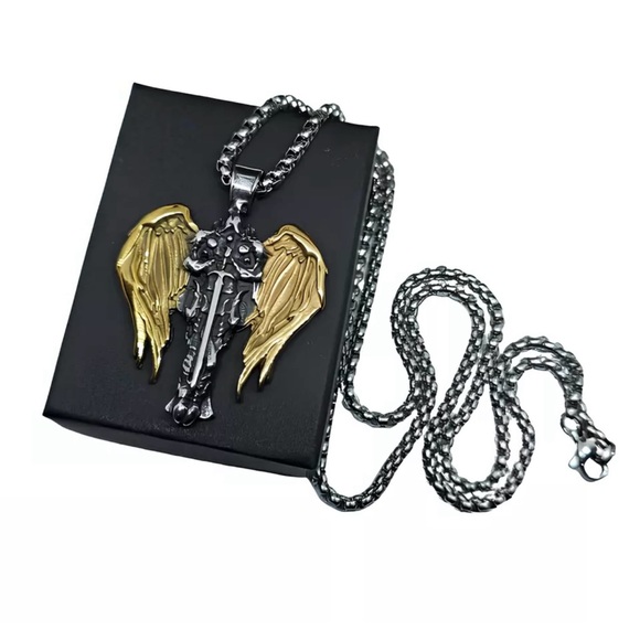 Archangel Michael Celtic Cross Saint Religious Catholic Protection Medal Pendant - Picture 7 of 16